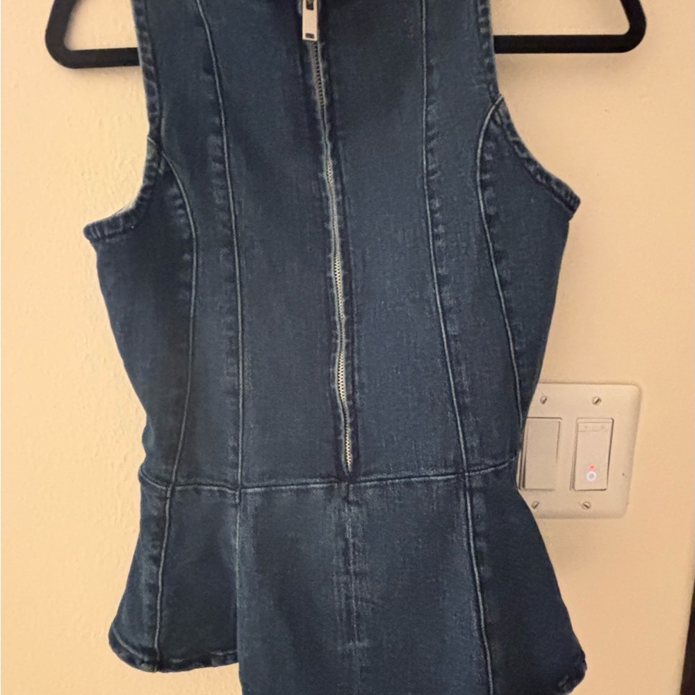 River Island Dark Blue Denim Top - Picture 6 of 11